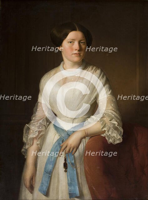 Portrait of Miss Pisarzowska, 1852. Creator: Jozef Simmler.