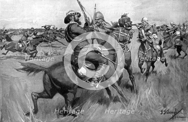 Battle of Blood River, 2nd Boer War, 17 September 1901. Artist: Frederick Judd Waugh