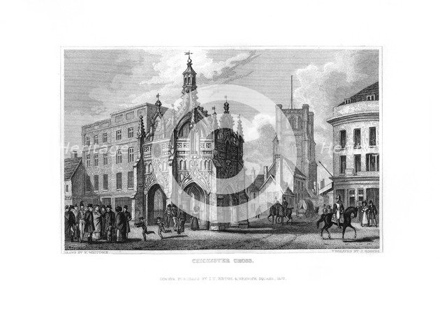 Chichester Cross, Chichester, West Sussex, 1829.Artist: J Rogers