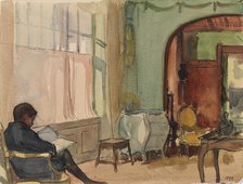 The Artist's Son Erik Edelfelt at Home Reading, 1898. Creator: Albert Edelfelt.