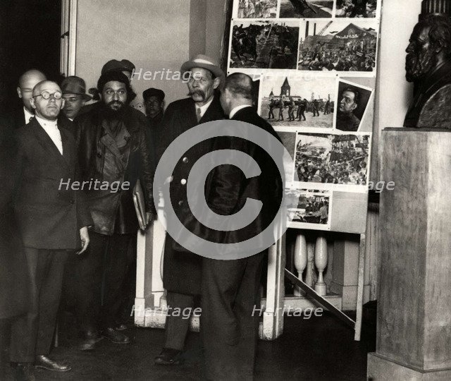 Maxim Gorky at an Exhibition in Moscow, 1929.
