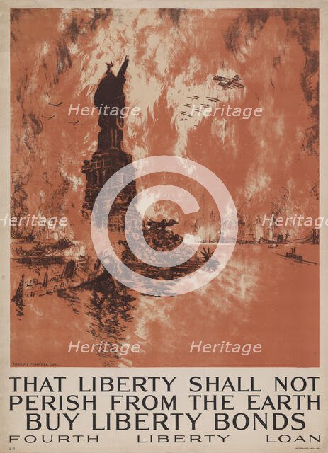 That Liberty Shall Not Perish from the Earth. Buy Liberty Bonds. Fourth Liberty Loan..., 1918. Creator: Joseph Pennell.