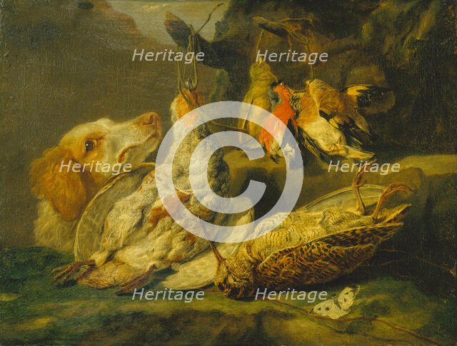 Still Life with Hunting Dog and Dead Fowl, 1647. Creator: Jan Fyt.