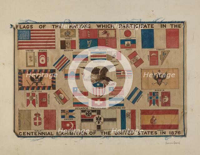Centennial Textile - Flag, 1935/1942. Creator: H. Langden Brown.