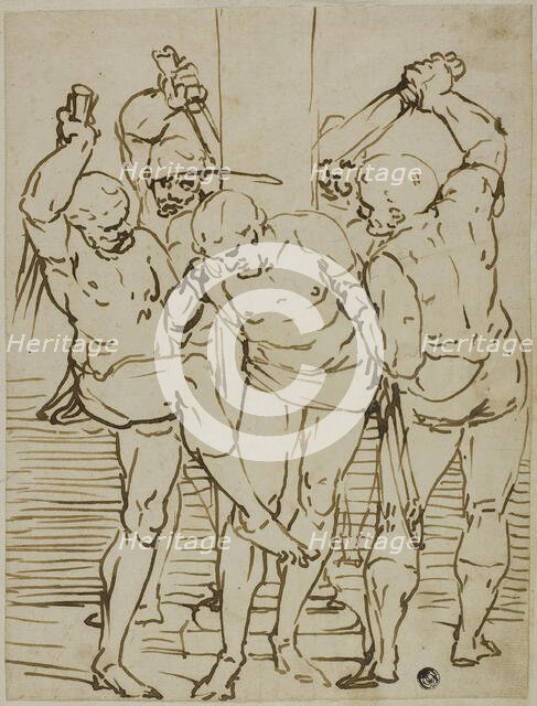 Flagellation of Christ, 1570/90. Creator: School of Luca Cambiaso Italian, 1527-1586.