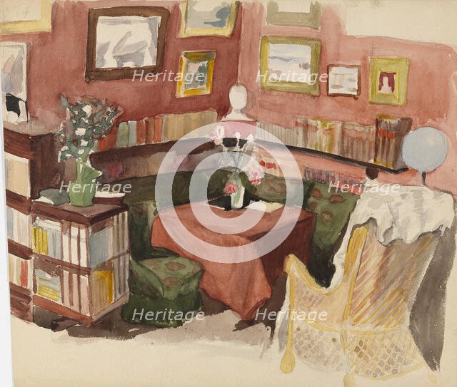 Interior from Annie and Berta Edelfelt's Home in Helsinki, 1900-1905. Creator: Albert Edelfelt.