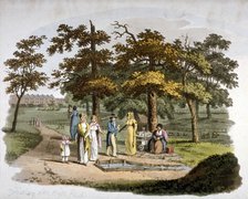 View of a drinking well, Hyde Park, Westminster, London, 1812. Artist: William Pickett