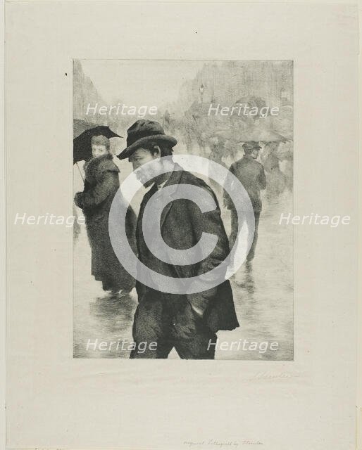 Rainy Day, Paris, n.d. Creator: Theophile Alexandre Steinlen.