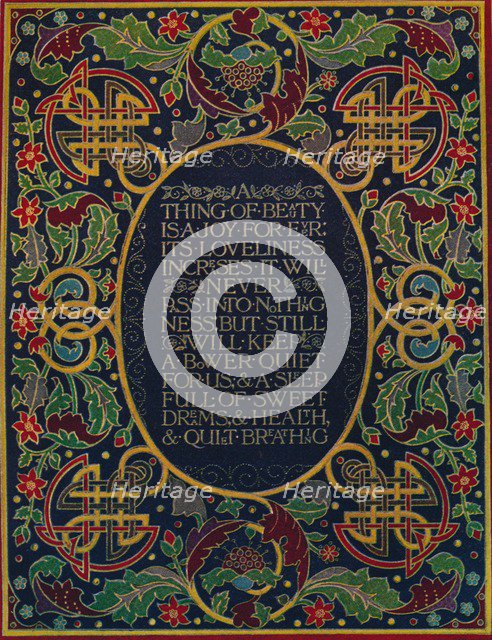 'Doublure in Levant Morocco, with Inlay and Tooling', c.1880, (1914). Artist: Robert Riviere.