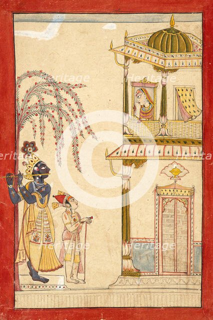 Krishna Serenading Radha, between c1730 and c1750. Creator: Unknown.