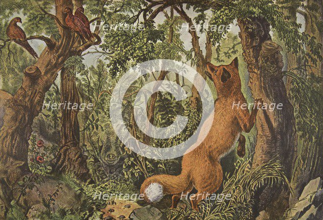 The Puzzled Fox, pub. 1872, Currier & Ives (Colour Lithograph)