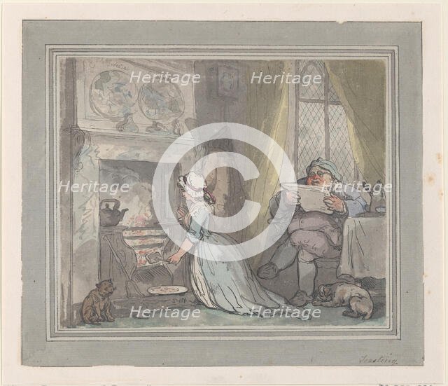 Toasting, 1783-90., 1783-90. Creator: Thomas Rowlandson.
