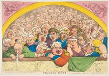 Pidgeon Hole. A Convent Garden Contrivance to Coop up the Gods, February 20, 1811. Creator: Thomas Rowlandson.