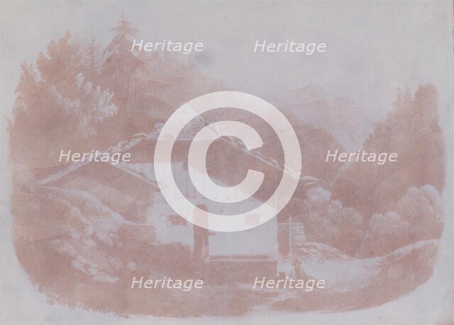 Presa da una litografia, 1839-40. Creator: William Henry Fox Talbot.