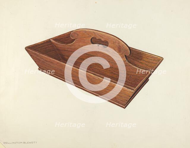 Knife and Fork Holder, c. 1937. Creator: Wellington Blewett.