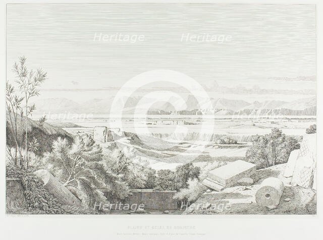 View of Délos: Cyclades. Port of Délos, Paros and Greater Délos, 1845. Creator: Theodore Caruelle d'Aligny.