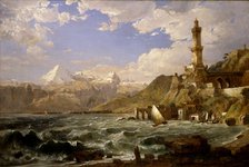 The Coast of Genoa, 1854. Creator: Jasper Francis Cropsey.
