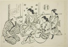 The Waka Murasaki Chapter from "The Tale of Genji" (Genji Waka Murasaki)...parodies, c. 1710. Creator: Okumura Masanobu.