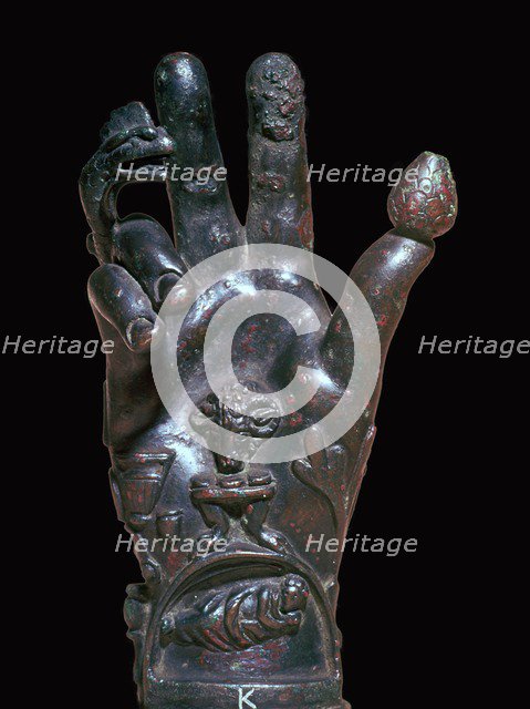Roman bronze magic hand of fortune. Artist: Unknown