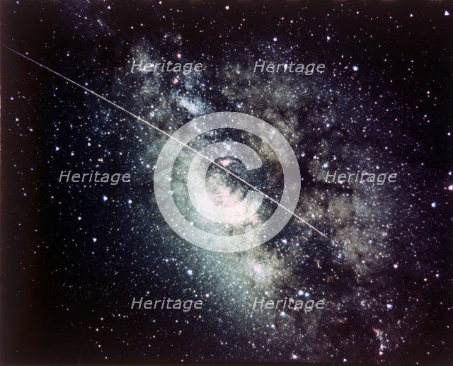 Milky Way in the Sagittarius region with meteor streak. Creator: NASA.