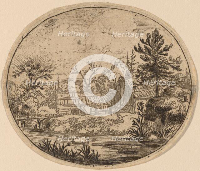 Hamlet at the Bank of a River, probably c. 1645/1656. Creator: Allart van Everdingen.