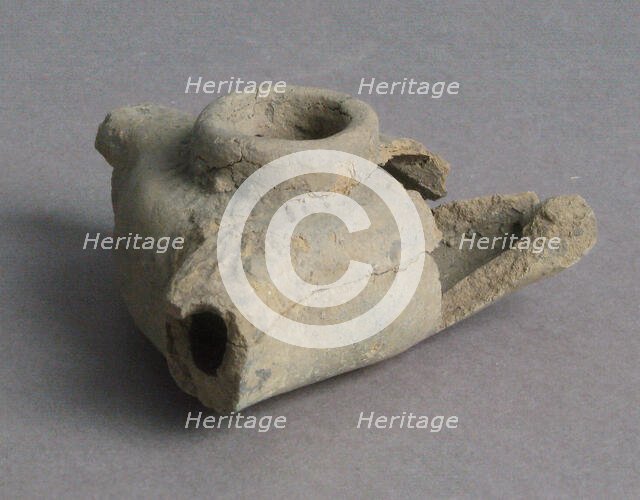 Oil Lamp, Coptic, 4th-7th century. Creator: Unknown.