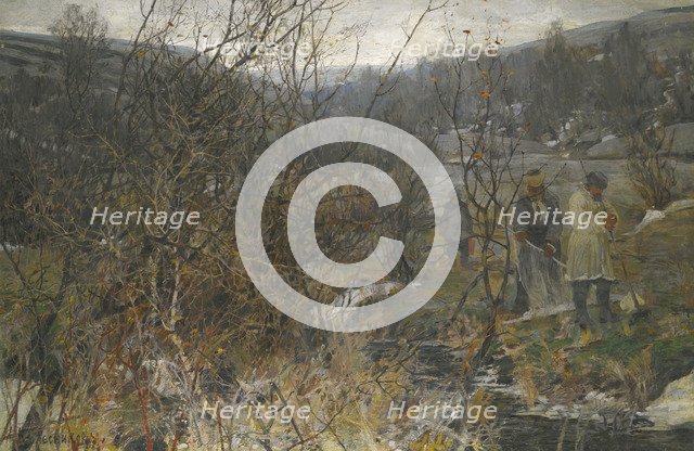 Winter Hunt. Artist: Kolesnikov, Ivan Fyodorovich (1887-1929)