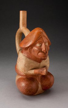 Spouted Vessel in the Form of a Seated Figure with Hands Held Together, 100 B.C./A.D. 500. Creator: Unknown.