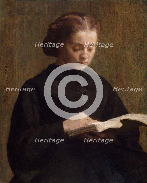 Portrait of Mademoiselle Marie Fantin-Latour, 1859.  Creator: Henri Fantin-Latour.