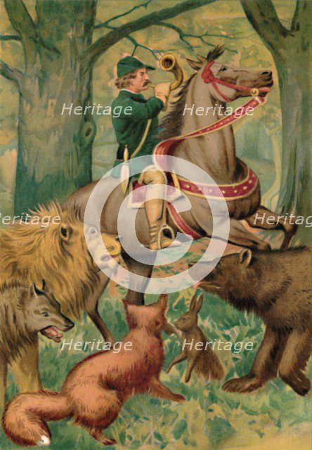 'The Hunter and the Animals', 1901. Artist: Edward Henry Wehnert.
