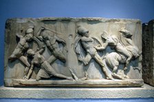 Relief depicting Greek soldiers fighting Amazons. Artist: Unknown