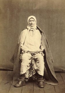 A Female Hard Labor Convict in Arm and Leg Shackles, 1891. Creator: Aleksei Kuznetsov.