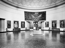 Round room showing 'Lucifer' sculpture by Sir Jacob Epstein. Creator: Jacob Epstein.