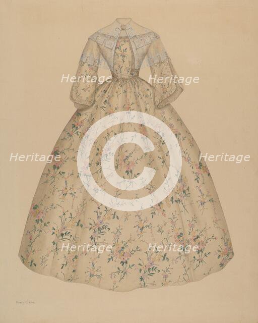 Dress with Cape Collar, 1935/1942. Creator: Nancy Crimi.