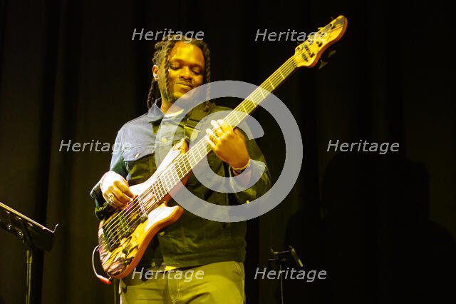 Romarna Campbell Trio, New Generation Jazz Festival Roadshow, Shoreham by Sea, W Sussex, Feb 2023. Creator: Brian O'Connor.