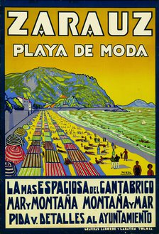 Zarauz. Playa de Moda, c1929. Creator: Nikol (Nicolás Múgica) (1887-1948).