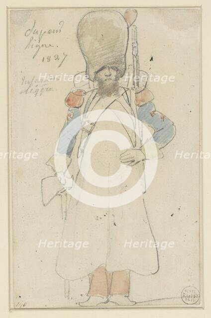 Sketch of military uniform, 1827. Creator: Auguste Raffet.