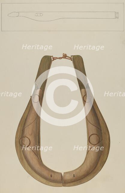 Horse Collar and Hame, c. 1938. Creator: Wilbur M Rice.