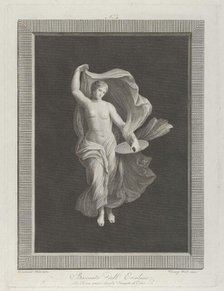 A partly nude bacchante holding a disk in her left hand and raising her garments ..., ca. 1795-1820. Creators: Vicenzo Feoli, Domenico del Frate.