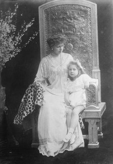 Crown Princess of Roumania seated with her daughter, 1910. Creator: Bain News Service.