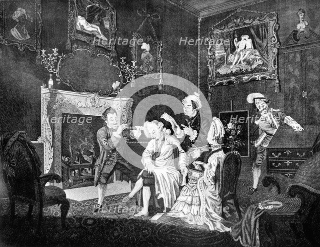'A Gentleman's Dressing Room', 1771.Artist: J Golder