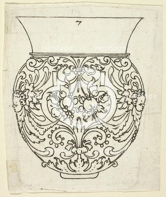 Plate 7, from XX Stuck zum (ornamental designs for goblets and beakers), 1601. Creator: Master AP.
