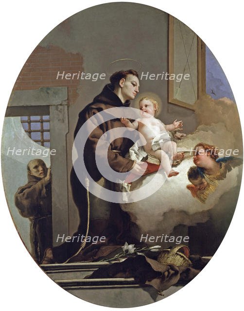 Saint Anthony of Padua with the Infant Jesus, 1767-1769. Artist: Tiepolo, Giambattista (1696-1770)
