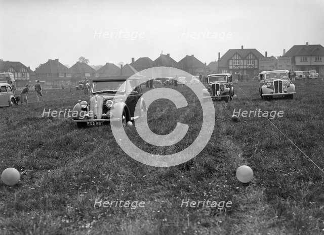 Two Standard Twelves and a Standard Nine at the Standard Car Owners Club Gymkhana, 8 May 1938. Artist: Bill Brunell.