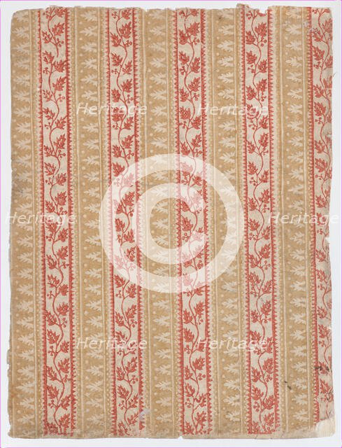 Sheet with five borders with abstract and floral designs, 19th century. Creator: Anon.
