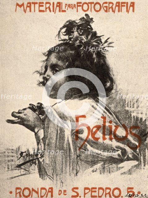 Postcard. Advertising of Helios trademark from a photography. Barcelona, 1901.