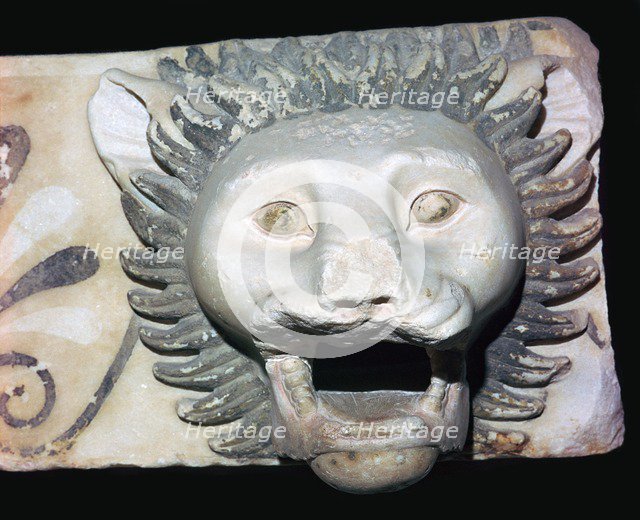 Marble fragment of a lion's head gargoyle, 5th century BC. Artist: Unknown