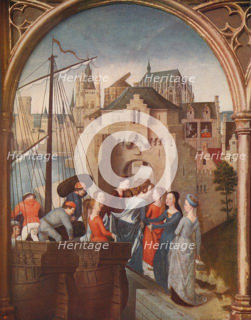 'The Arrival of St. Ursula at Cologne', 1489, (c1915). Artist: Hans Memling.