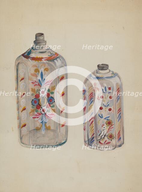 Flint Glass Bottles, c. 1936. Creator: Ella Josephine Sterling.