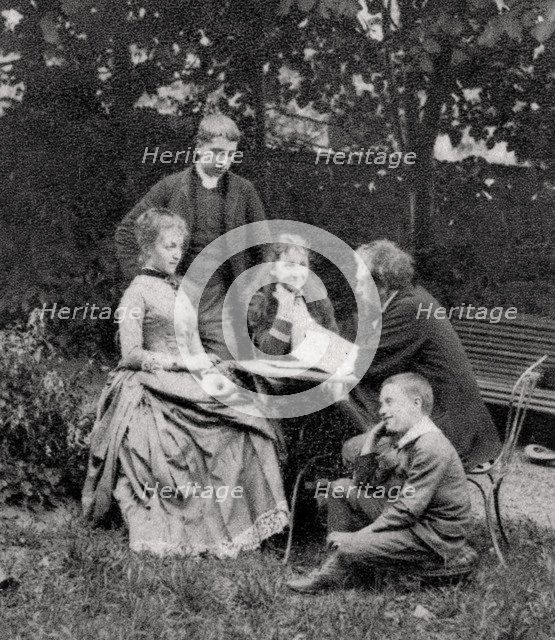 Gustave Eiffel, French engineer, with his family, 1882. Artist: Unknown